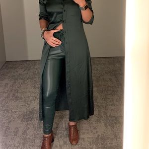 Zara Forest Green faux leather legging